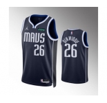 Men's Dallas Mavericks #26 Spencer Dinwiddie Navy Statement Edition Stitched Basketball Jersey