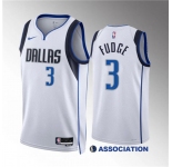 Men's Dallas Mavericks #3 Alex Fudge White Association Edition Stitched Basketball Jersey