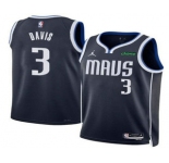 Men's Dallas Mavericks #3 Anthony Davis Navy 2025 Statement Edition Stitched Jersey