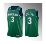 Men's Dallas Mavericks #3 Grant Williams Green Classic Edition Stitched Basketball Jersey
