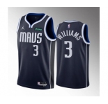 Men's Dallas Mavericks #3 Grant Williams Navy Statement Edition Stitched Basketball Jersey