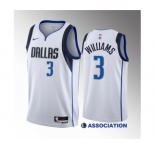 Men's Dallas Mavericks #3 Grant Williams White Association Edition Stitched Basketball Jersey
