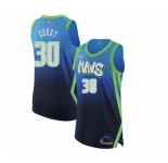 Men's Dallas Mavericks #30 Seth Curry Authentic Blue Basketball Jersey - 2019-20 City Edition