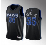 Men's Dallas Mavericks #55 Derrick Jones Jr Black 2023-24 City Edition Stitched Basketball Jersey