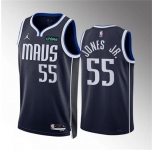 Men's Dallas Mavericks #55 Derrick Jones Jr Navy Statement Edition Stitched Basketball Jersey