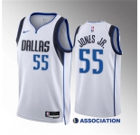 Men's Dallas Mavericks #55 Derrick Jones Jr White Association Edition Stitched Basketball Jersey