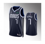 Men's Dallas Mavericks #7 Dwight Powell Navy Statement Edition Stitched Basketball Jersey