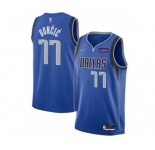 Men's Dallas Mavericks #77 Luka Doncic 75th Anniversary Blue Stitched Basketball Jersey