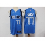 Men's Dallas Mavericks #77 Luka Doncic 75th Anniversary Diamond Blue 2021 Stitched Jersey