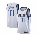 Men's Dallas Mavericks #77 Luka Doncic 75th Anniversary White Stitched Basketball Jersey