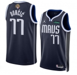 Men's Dallas Mavericks #77 Luka Doncic Navy 2024 Finals Statement Edition Stitched Basketball Jersey