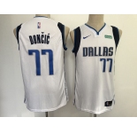 Men's Dallas Mavericks #77 Luka Doncic Swingman White Road Basketball Jersey 2010 New