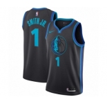 Men's Nike Dallas Mavericks #1 Dennis Smith Jr. Swingman Charcoal NBA Jersey - City Edition
