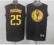 nba dallas mavericks #25 parsons black[gold lettering fashion]