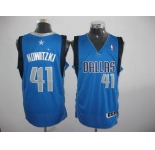 nba dallas mavericks #41 nowitzki lt.blue[revolution 30 grey number]