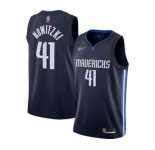 Women's Dallas Mavericks #41 Dirk Nowitzki Swingman Navy Finished Basketball Jersey - Statement Edition
