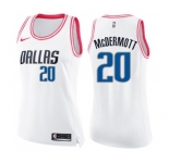 Women's Nike Dallas Mavericks #20 Doug McDermott Swingman White Pink Fashion NBA Jersey