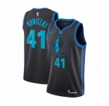 Women's Nike Dallas Mavericks #41 Dirk Nowitzki Swingman Charcoal NBA Jersey - City Edition
