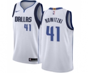 Women's Nike Dallas Mavericks #41 Dirk Nowitzki Swingman White NBA Jersey - Association Edition