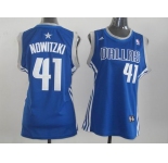women nba jerseys dallas mavericks #41 nowitzki blue