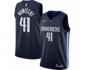 Youth Dallas Mavericks #41 Dirk Nowitzki Swingman Navy Finished Basketball Jersey - Statement Edition