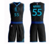 Youth Dallas Mavericks #55 Delon Wright Swingman Black Basketball Suit Jersey - City Edition