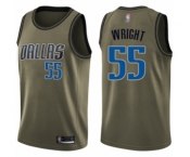 Youth Dallas Mavericks #55 Delon Wright Swingman Green Salute to Service Basketball Jersey