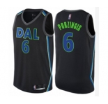 Youth Dallas Mavericks #6 Kristaps Porzingis Swingman Black Basketball Jersey - City Edition