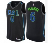 Youth Dallas Mavericks #6 Kristaps Porzingis Swingman Black Basketball Jersey - City Edition