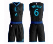 Youth Dallas Mavericks #6 Kristaps Porzingis Swingman Black Basketball Suit Jersey - City Edition