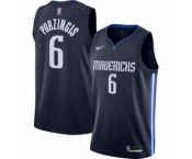 Youth Dallas Mavericks #6 Kristaps Porzingis Swingman Navy Finished Basketball Jersey - Statement Edition