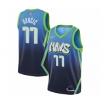 Youth Dallas Mavericks #77 Luka Doncic Swingman Blue Basketball Jersey - 2019-20 City Edition