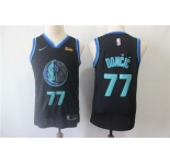 Youth Mavericks #77 Luka Doncic Black City Edition Nike Swingman Jersey