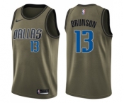 Youth Nike Dallas Mavericks #13 Jalen Brunson Swingman Green Salute to Service NBA Jersey