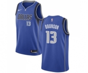 Youth Nike Dallas Mavericks #13 Jalen Brunson Swingman Royal Blue Road NBA Jersey - Icon Edition