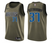 Youth Nike Dallas Mavericks #37 Kostas Antetokounmpo Swingman Green Salute to Service NBA Jersey