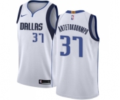 Youth Nike Dallas Mavericks #37 Kostas Antetokounmpo Swingman White NBA Jersey - Association Edition