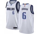 Youth Nike Dallas Mavericks #6 DeAndre Jordan Swingman White NBA Jersey - Association Edition