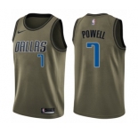 Youth Nike Dallas Mavericks #7 Dwight Powell Swingman Green Salute to Service NBA Jersey