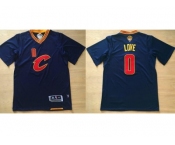 Cleveland Cavaliers #0 Kevin Love Navy Blue Short Sleeve C Stitched NBA Jersey
