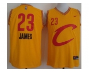 Cleveland Cavaliers #23 LeBron James Gold Nike C Stitched NBA Jersey