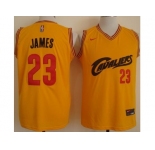 Cleveland Cavaliers #23 LeBron James Gold Nike Throwback Stitched NBA Jersey