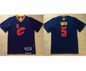 Cleveland Cavaliers #5 J.R. Smith Navy Blue Short Sleeve C Stitched NBA Jersey