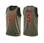 Men Nike Cleveland Cavaliers #5 J.R. Smith Green Salute to Service NBA Swingman Jersey