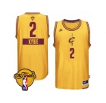 Men's Adidas Cleveland Cavaliers #2 Kyrie Irving Swingman Gold 2014-15 Christmas Day 2017 The Finals Patch NBA Jersey