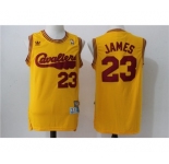 Men's Adidas Cleveland Cavaliers #23 LeBron James Yellow New Jersey