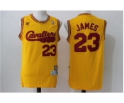 Men's Adidas Cleveland Cavaliers #23 LeBron James Yellow New Jersey