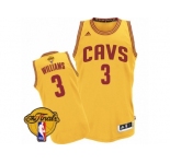 Men's Adidas Cleveland Cavaliers #3 Derrick Williams Swingman Gold Alternate 2017 The Finals Patch NBA Jersey