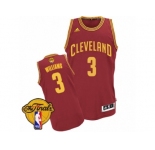 Men's Adidas Cleveland Cavaliers #3 Derrick Williams Swingman Wine Red Road 2017 The Finals Patch NBA Jersey