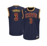 Men's Adidas Cleveland Cavaliers #3 Isaiah Thomas Authentic Navy Blue NBA Jersey